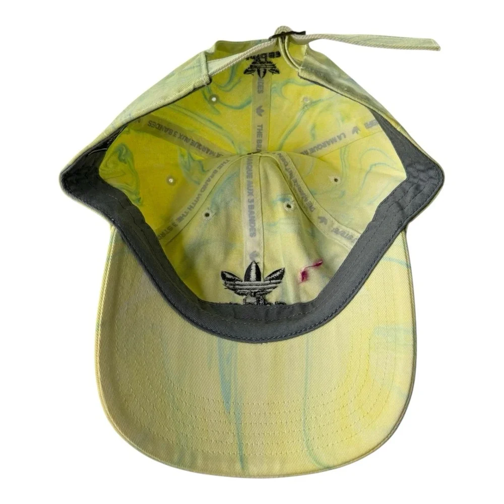 Adidas Originals Marbled Yellow Blue Trefoil Dad Hat Adjustable Cotton Cap